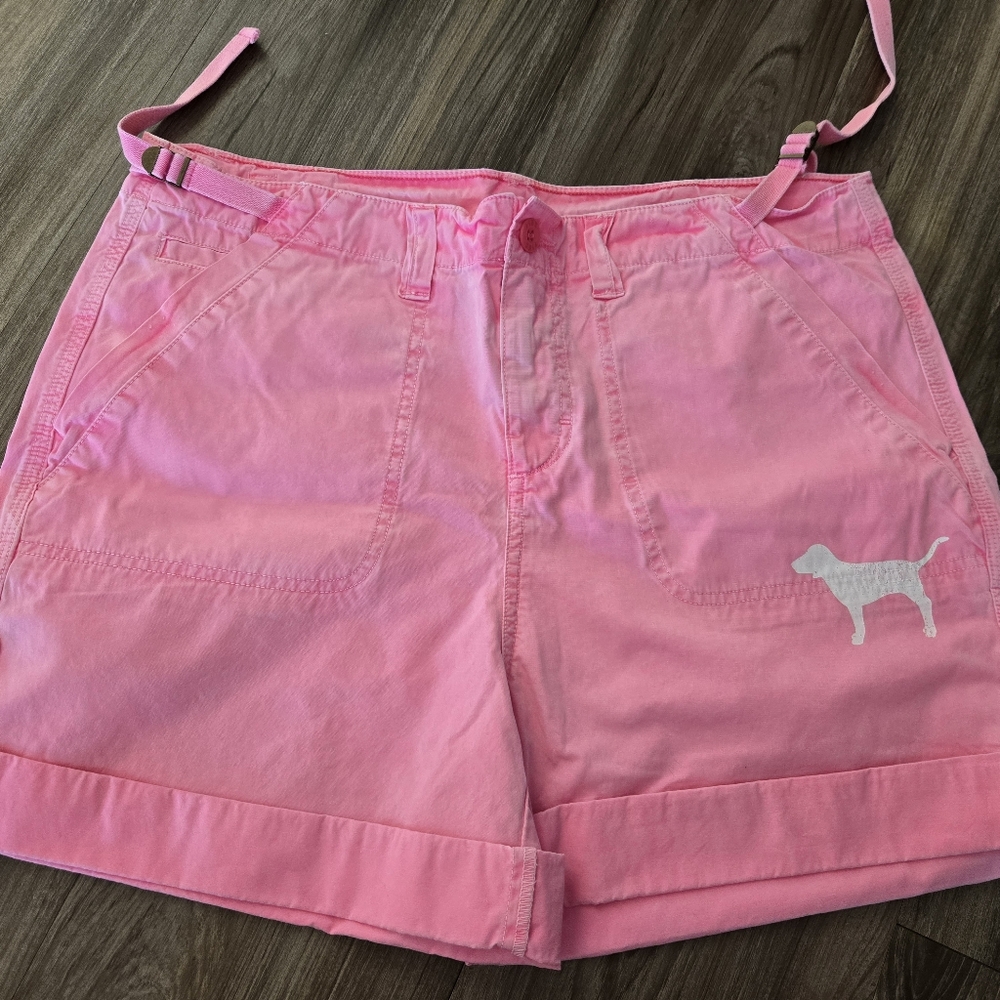 Victoria's Secret PINK Vintage Womens NEON Pink Cargo Loose Fit Shorts Size 8